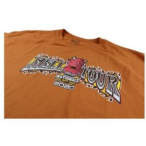 Hell Tour Devil Motorcycle Orange Long Sleeve Shirt Men's 4XL